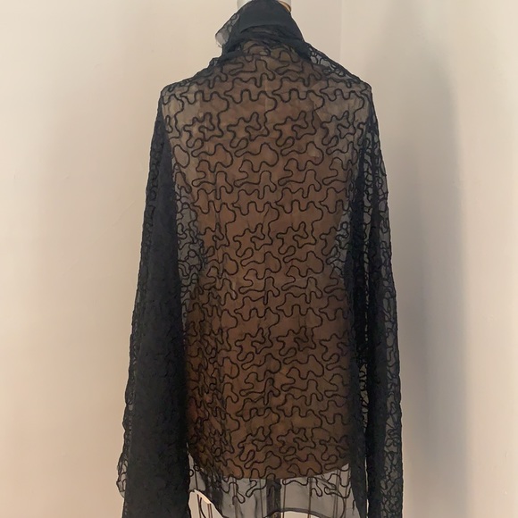 Vintage 80’s chiffon piece goods with embroidery - Picture 3 of 4